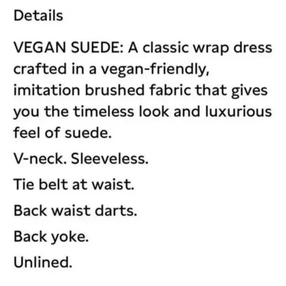 Banana Republic Faux Suede Sleeveless Knee-Length Wrap Dress Sz 2 Petite Brown - Picture 3 of 11